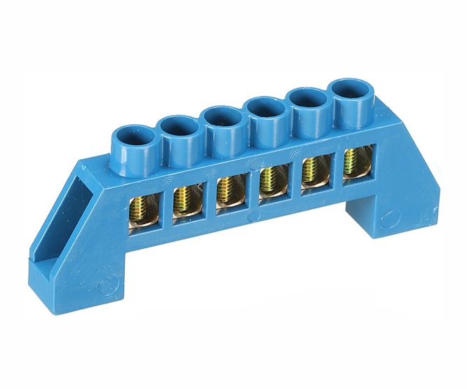 Swan Electric Neutral Bar Insulated 63A 6 Pole Blue Panel Mount