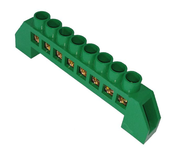 Swan Electric Earth Busbar Green 100A 6P-12P 8x12 Insulated