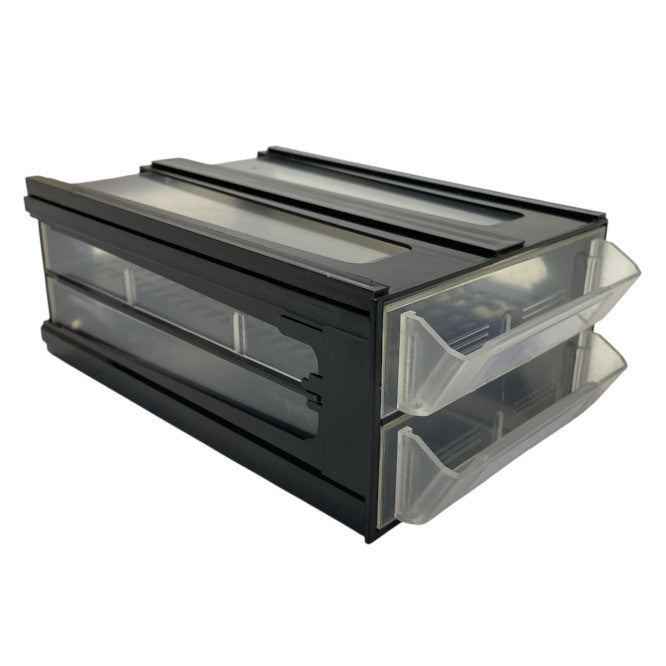 EIE Drawer 2-COMPART Black/Clear 110x60x160mm