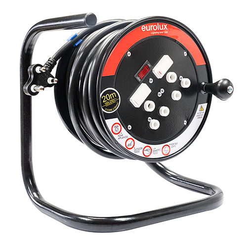 Eurolux Plastic Cable Reel Double Socket 20m – 2.50mm