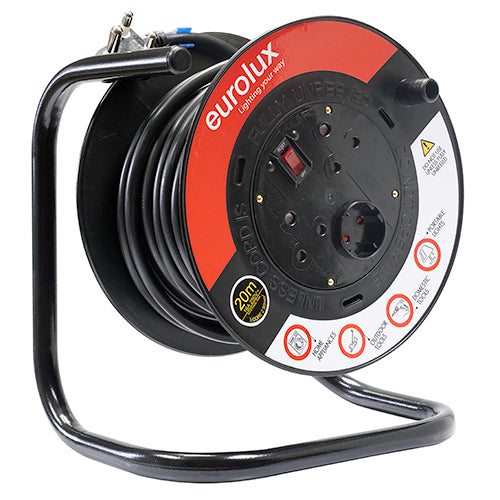 Eurolux Steel Cable Reel Double Socket – 20m 2.50mm