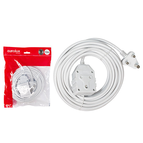 Eurolux 1.50mm Extension Cord White Back to Back Janus Coupler – 10m