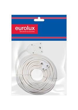 Eurolux 1.50mm Extension Cord White Back to Back Janus Coupler – 20m