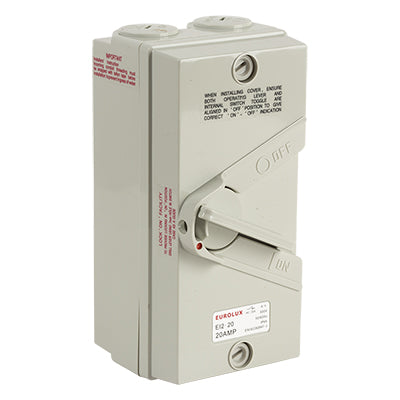 Eurolux 2 Pole Isolator Switch IP66 440V – 20A