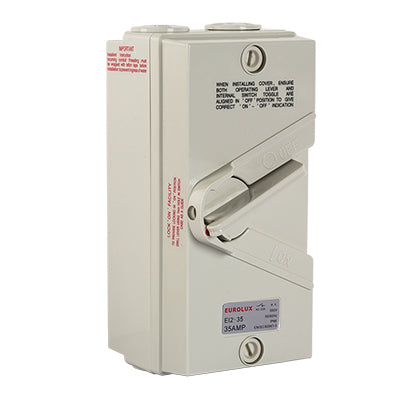 Eurolux 2 Pole Isolator Switch IP66 440V – 35A