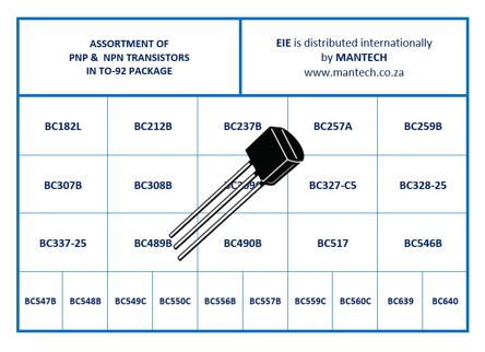 EIE Assortment of Bc TO92 Transistors