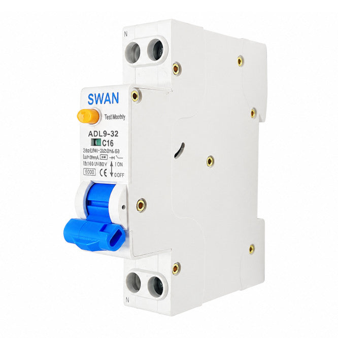 Swan Electric 1P+N RCBO earth leakage breaker with overload
