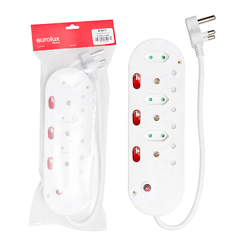 Eurolux SGA Multi Plug – 6 Way 3x16A 3x5A Switch Illuminated