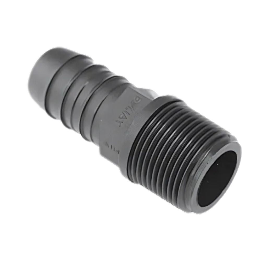 Emjay Nylon Male Adaptor – Barbed Poly Pipe x BSP Male Thread, 13mm to 80mm