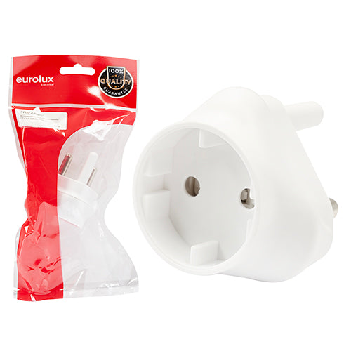 Eurolux Schuko Adaptor – 1 Way Schuko