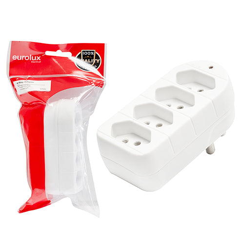 Eurolux New Euro (ZA) Adaptor – 4 Way 4xNew Euro (ZA) With Indicator Light