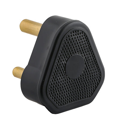 Eurolux Black Rubber Plug Top 16A 3 Pin – Solid Pin