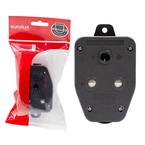 Eurolux Rubber Industrial Janus Coupler Black Double 16A – Bag PP