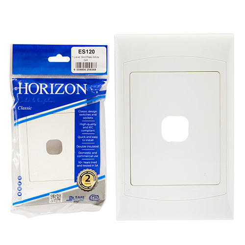 Eurolux 1 Lever Grid Plate White 2 x 4 in White