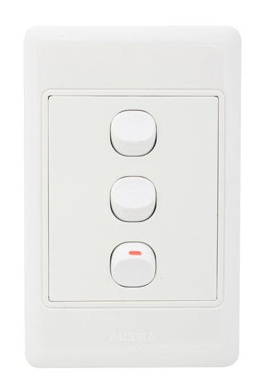 Eurolux 1 Way Switch Complete – 3 Lever