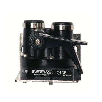 Everpure QL3B single filter head with built-in shut-off valve