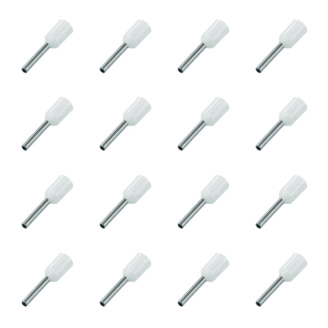 Guosai Boot Lace Terminal White CSA=0.5mm² CL=8mm PL=14 1K/BAG