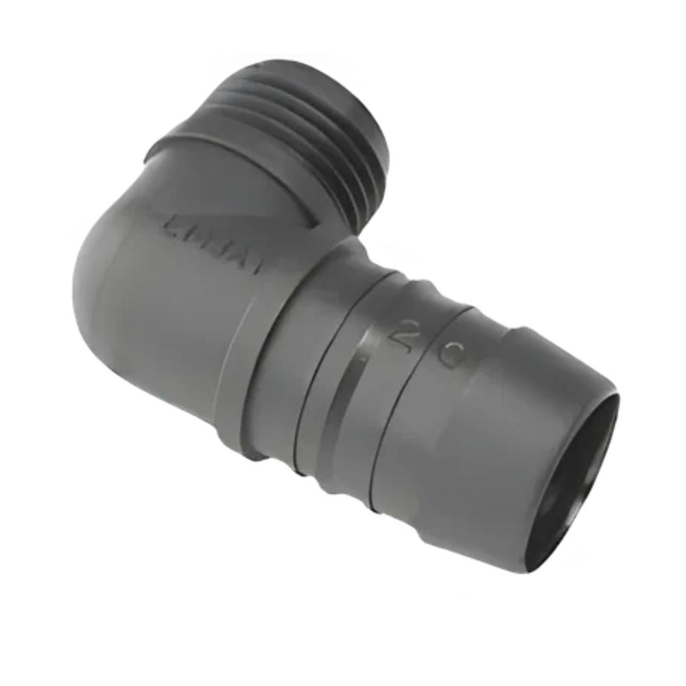Emjay Nylon Male Elbow – Barbed Poly Pipe x BSP Male 90° Fitting, 13mm to 50mm