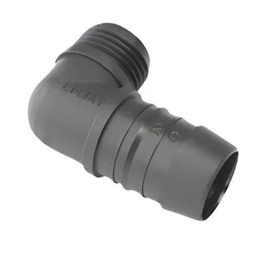 Emjay Nylon Male Elbow – Barbed Poly Pipe x BSP Male 90° Fitting, 13mm to 50mm