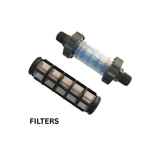 Microjet Irrigation Filters – 3/4\" and 1\" BSP Complete Filters with Replacement Mesh Screens (MBF Series)