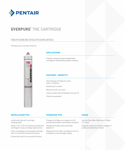 7NE cartridge for acidic water and pH correction