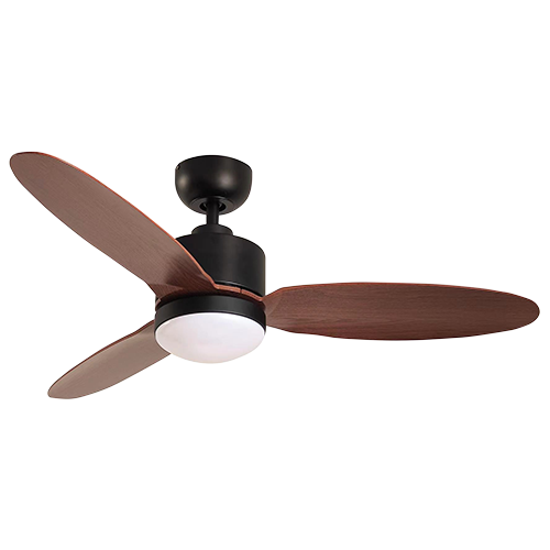 Eurolux Enzo Ceiling Fan – 3 Blades, DC Motor, Matt Black & Dark Brown