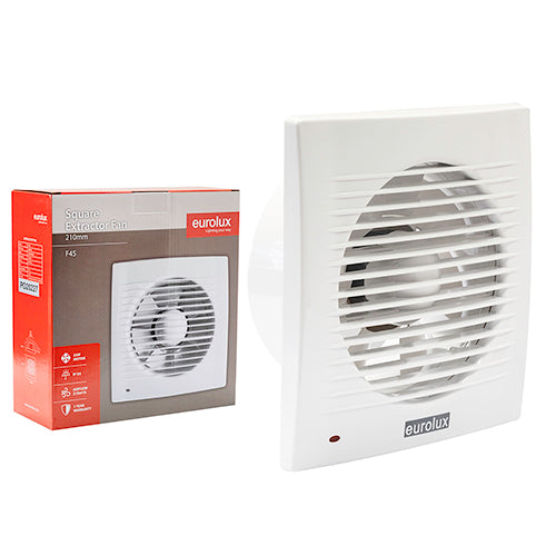 Eurolux Extractor Square Wall Fan 210mm – White, 25W