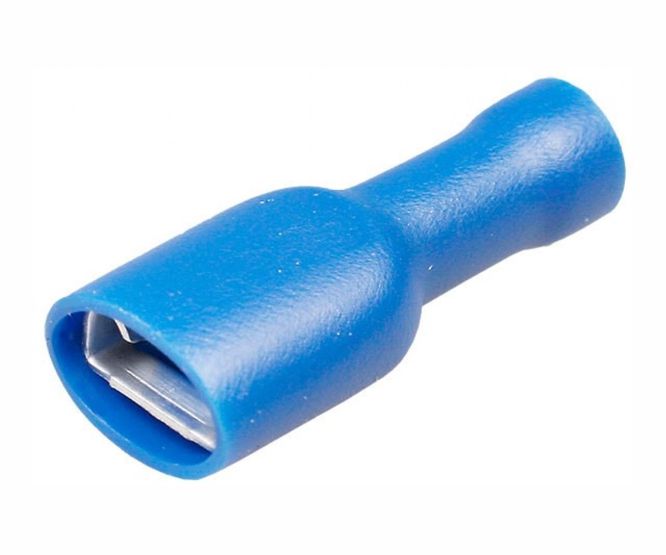 Guosai Terminal Fully Insulated Blue Female, 4.8mm-6.35mm