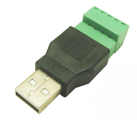 EIE USB-A Plug Breakout to Screw Cable Pluggable Connector