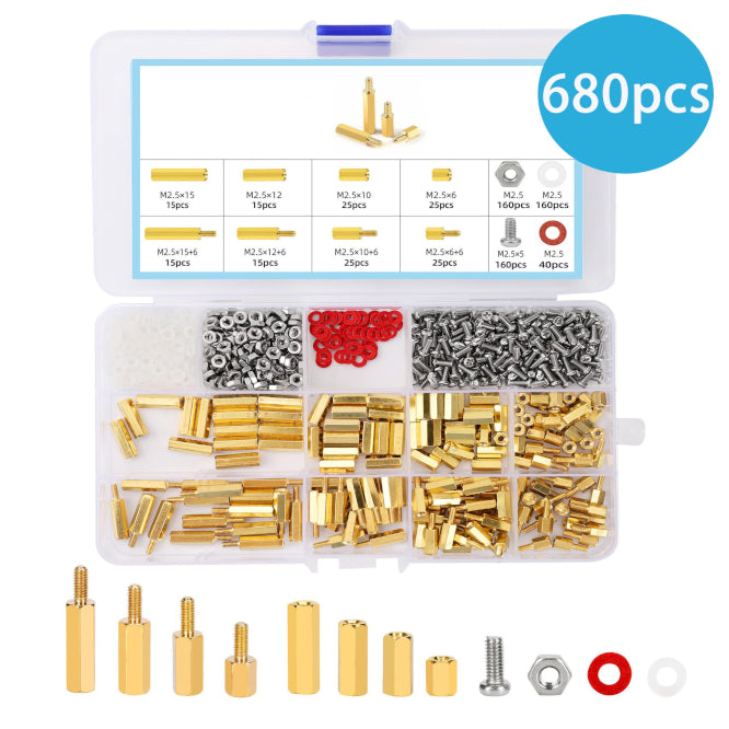 Mecaon Assortment of Brass PCB Spacers 680PCS