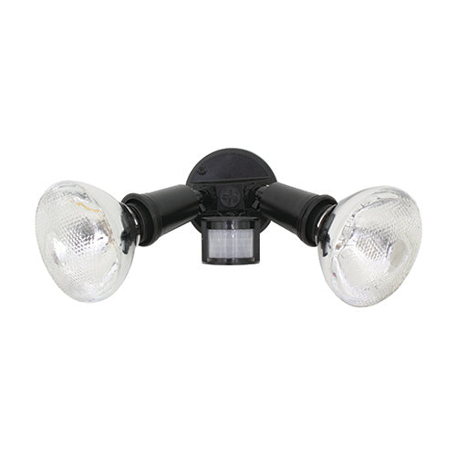 Eurolux PAR38 2-light security light, black, E27, IP33