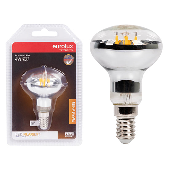 Eurolux Reflector R50 Filament 4W LED Bulb – E14 Small Screw, 2700K Warm White
