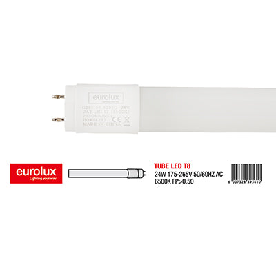 Eurolux T8 LED Tube – 5FT 24W, 6500K Daylight