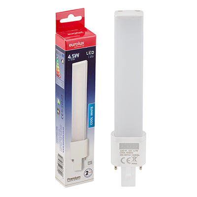 Eurolux PL 2Pin Premium 4.5W LED Lamp – G23, 4000K Cool White