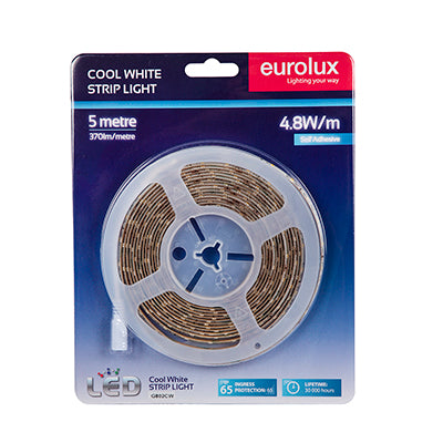 Eurolux LED Strip Light DIY Kit 4.8W/m – 5m, 4000K Cool White