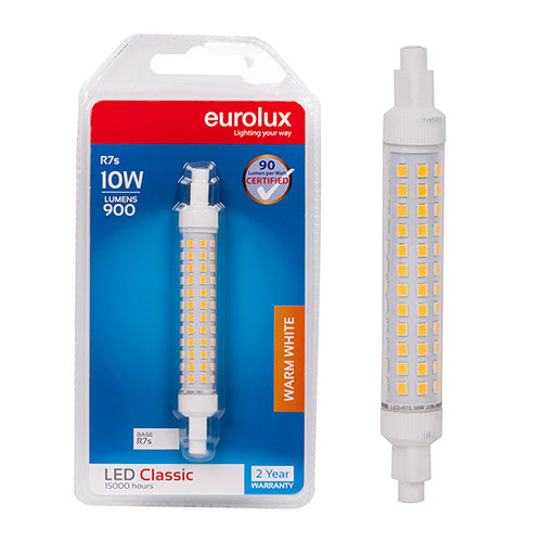 Eurolux QI Classic 10W LED Lamp – R7s, 3000K Warm White