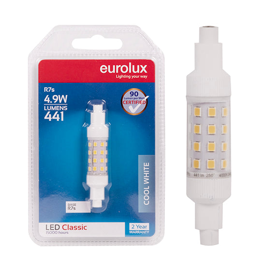 Eurolux QI Classic 4.9W LED Lamp – R7s, 4000K Cool White