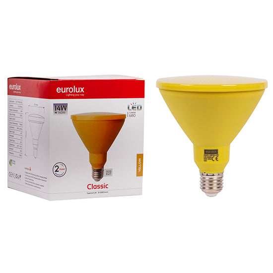 Eurolux PAR38 Classic 14W LED Lamp – E27 Screw, Yellow