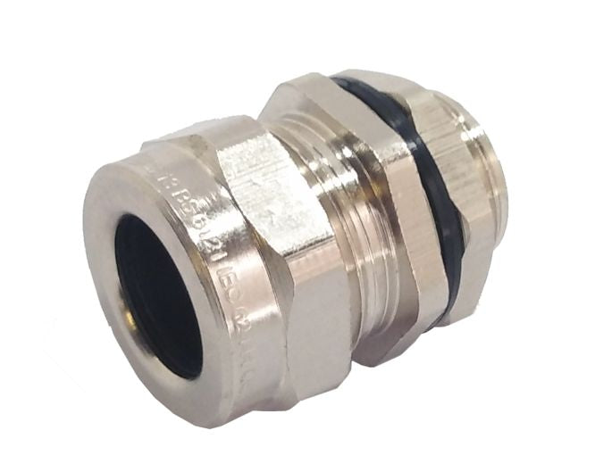 EIE Metal Compression Gland PH=20mm CAB=6 -12mm Brass Plated