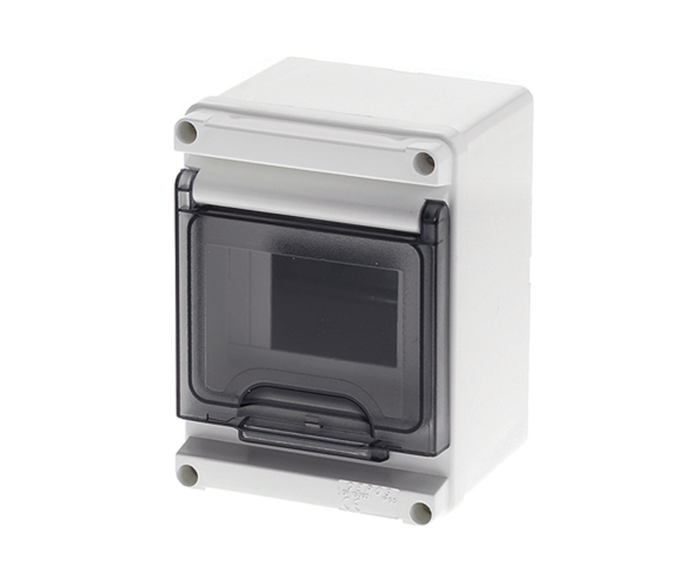 Geros Surface Mount DIN Rail Distribution Board, IP65, Smoky Door