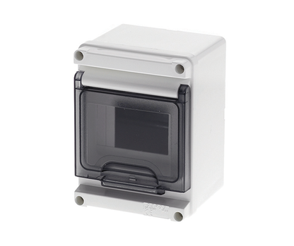 Geros Surface Mount DIN Rail Distribution Board, IP65, Smoky Door