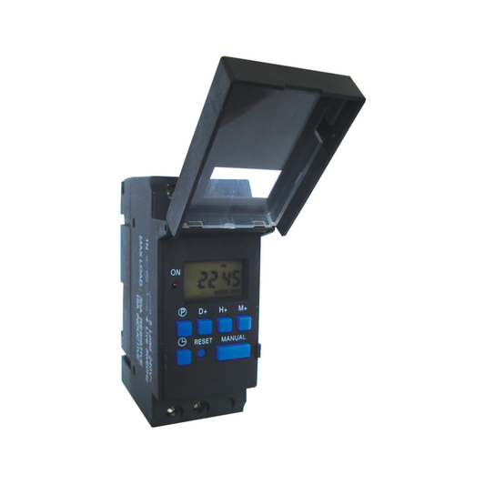 7 Day Digital Timer, 20A, Mini Rail Mount