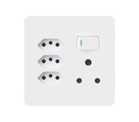 Chint Wall Socket 3 EURO1 + 16A 4x4 Flush Mount