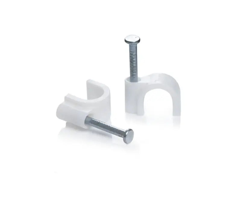 MCE white round cable clips