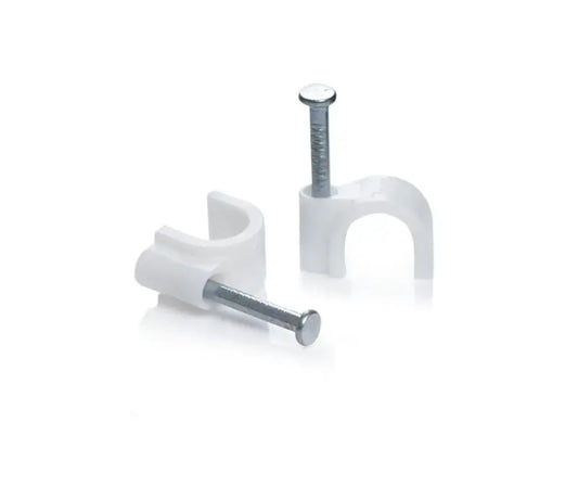 MCE white round cable clips