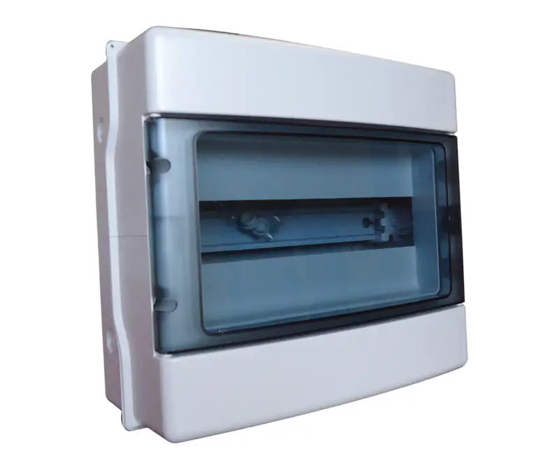 Onesto weatherproof surface distribution board with smoky door