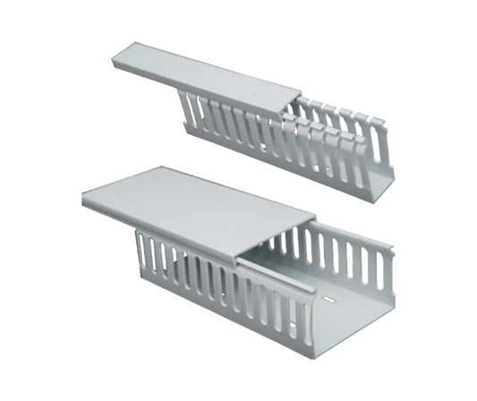 MCE grey narrow slotted trunking