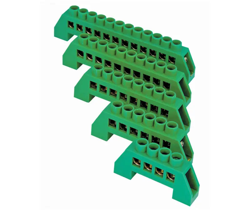 MCE green fully insulated neutral bar 8 x 12mm