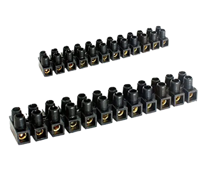 MCE black polypropylene terminal block strips