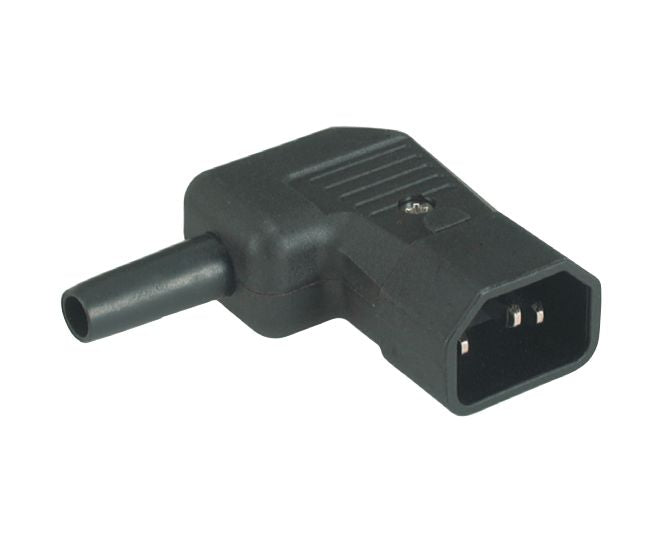 EIE C14 Iec Right-Angle Plug Adpater Re-Wire Black